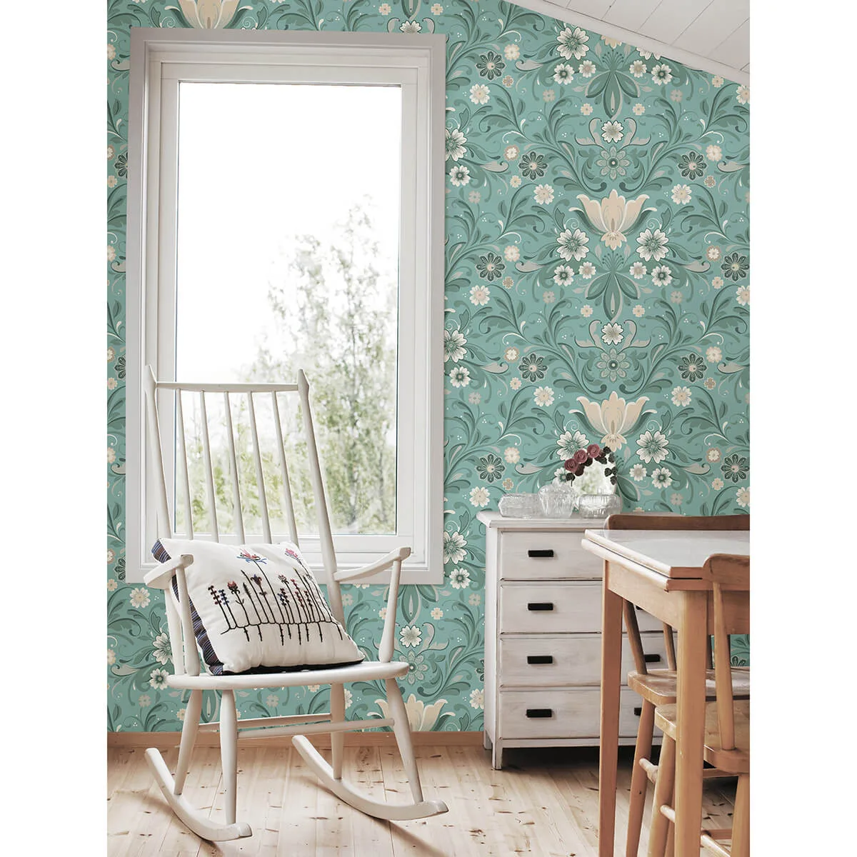 A-Street Prints Ostanskar wallpaper, color Turquoise, SKU 2999-24111