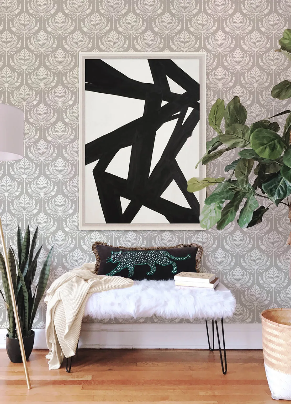 A-Street Prints Palmier wallpaper, color Grey, SKU 4014-26425