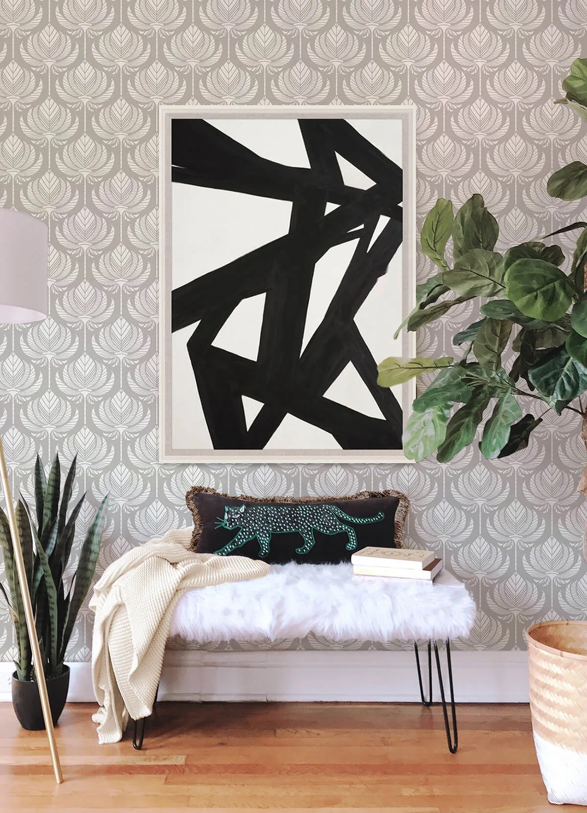 A-Street Prints Palmier wallpaper, color Grey, SKU 4014-26425