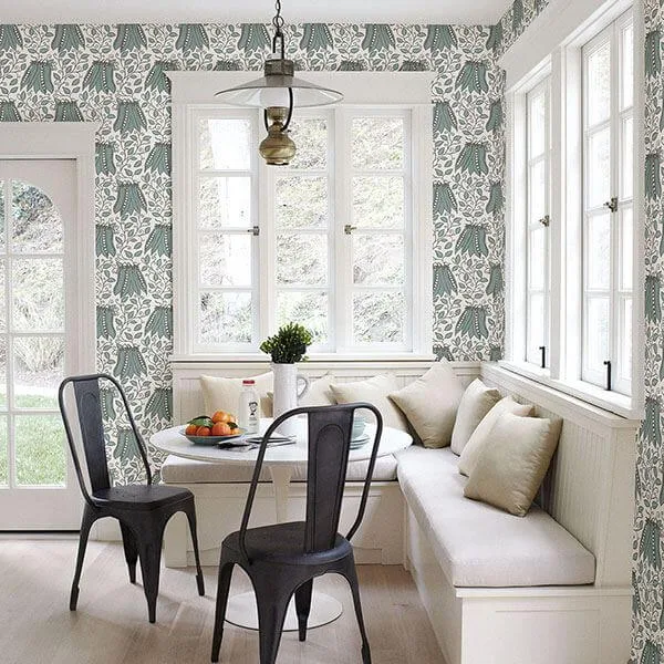 A-Street Prints Peas in a Pod wallpaper, color Turquoise, SKU 2821-25121