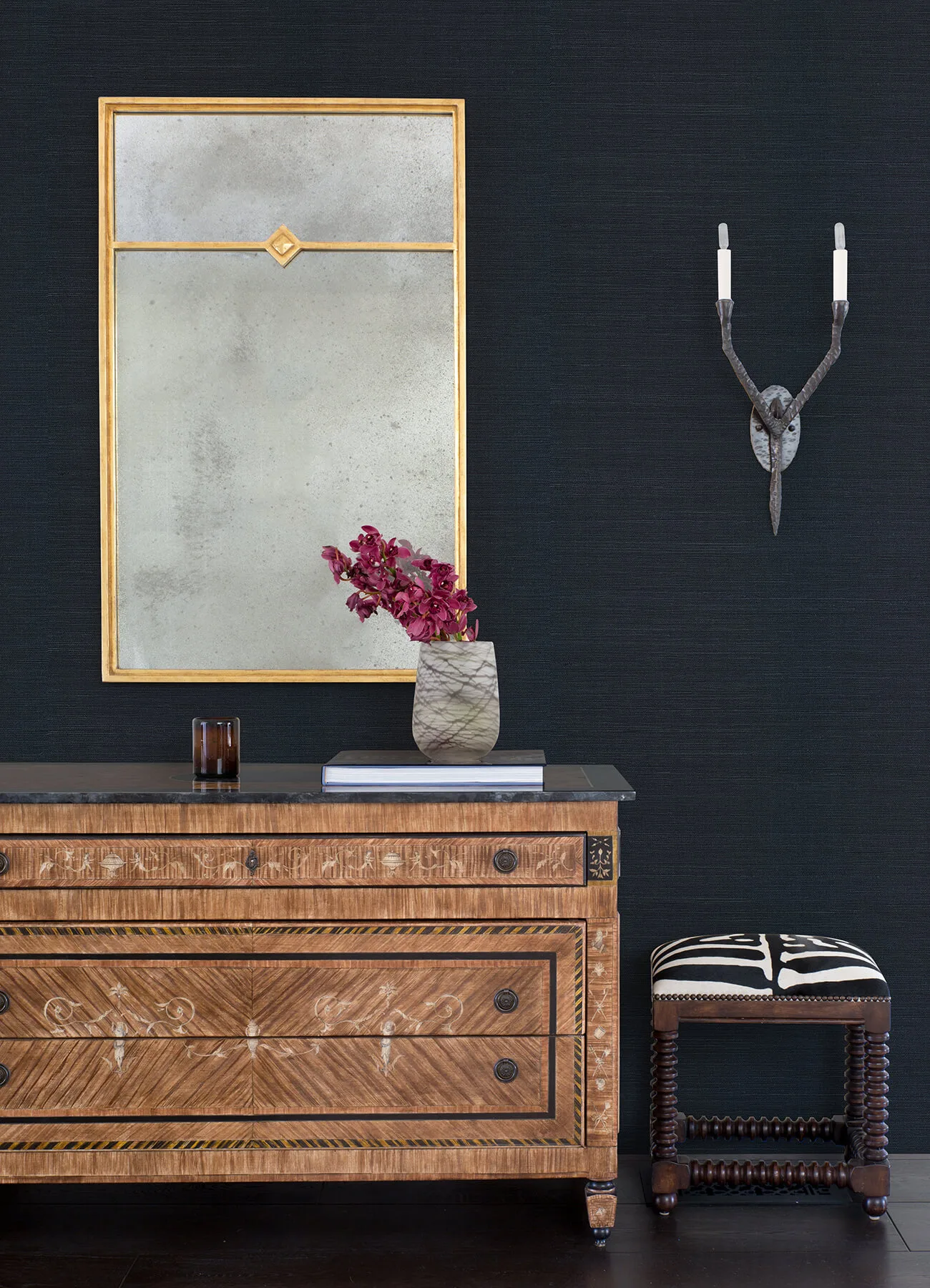 A-Street Prints Peninsula wallpaper, color Navy, SKU 2923-80088
