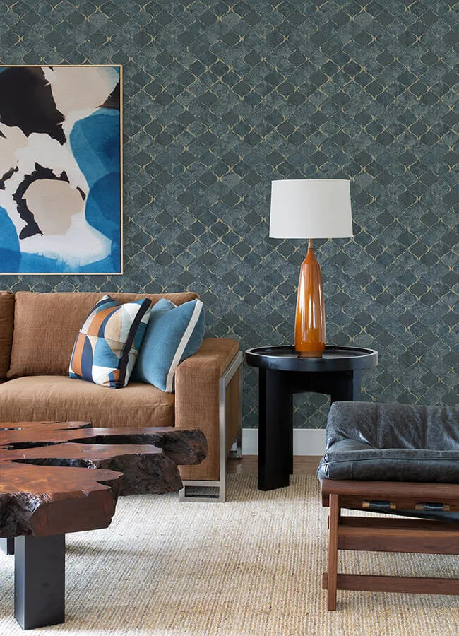 A-Street Prints Pilak wallpaper, color Blue, SKU 4105-86607