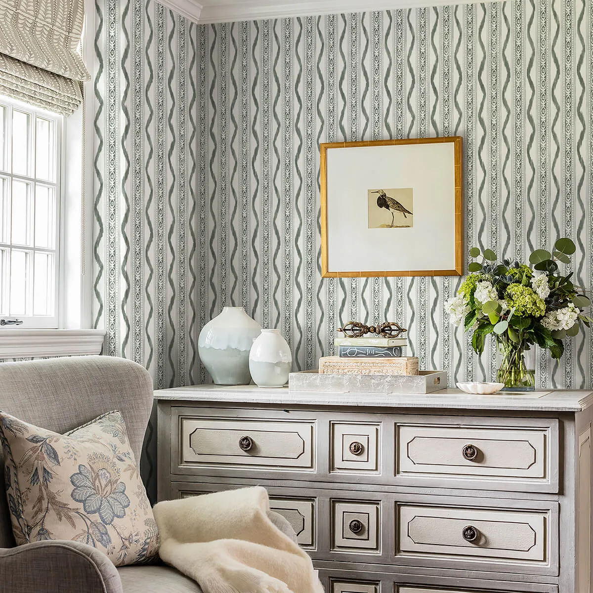 A-Street Prints Rhys wallpaper, color Green, SKU AST4347