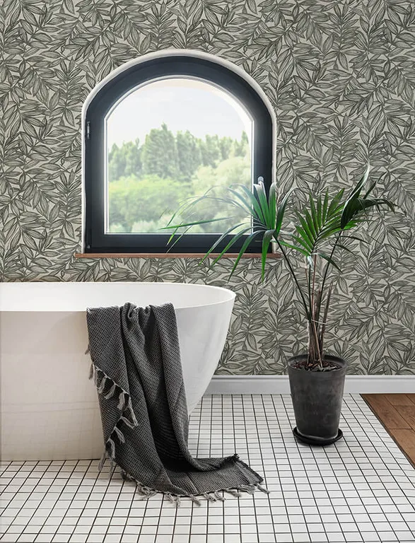 A-Street Prints Rhythmic wallpaper, color Charcoal, SKU 4146-27229