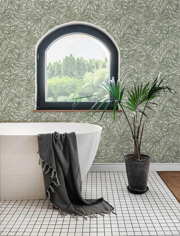 A-Street Prints Rhythmic wallpaper, color Sage, SKU 4146-27231