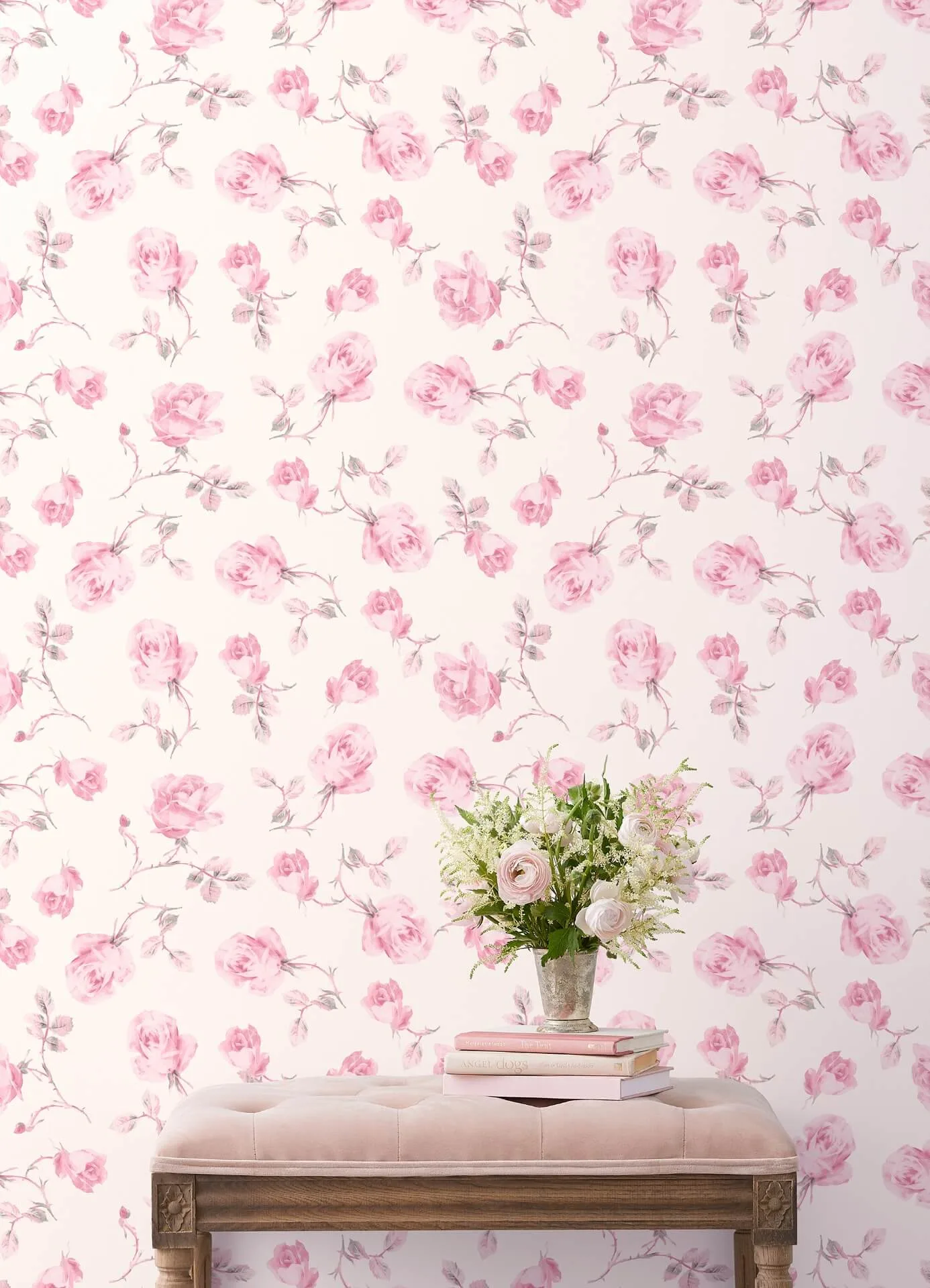A-Street Prints Ribbon Rosa - Chateau Rose Wallpaper | Buy Online A-Street Prints Ribbon Rosa wallpaper, color Chateau Rose, SKU AST6084