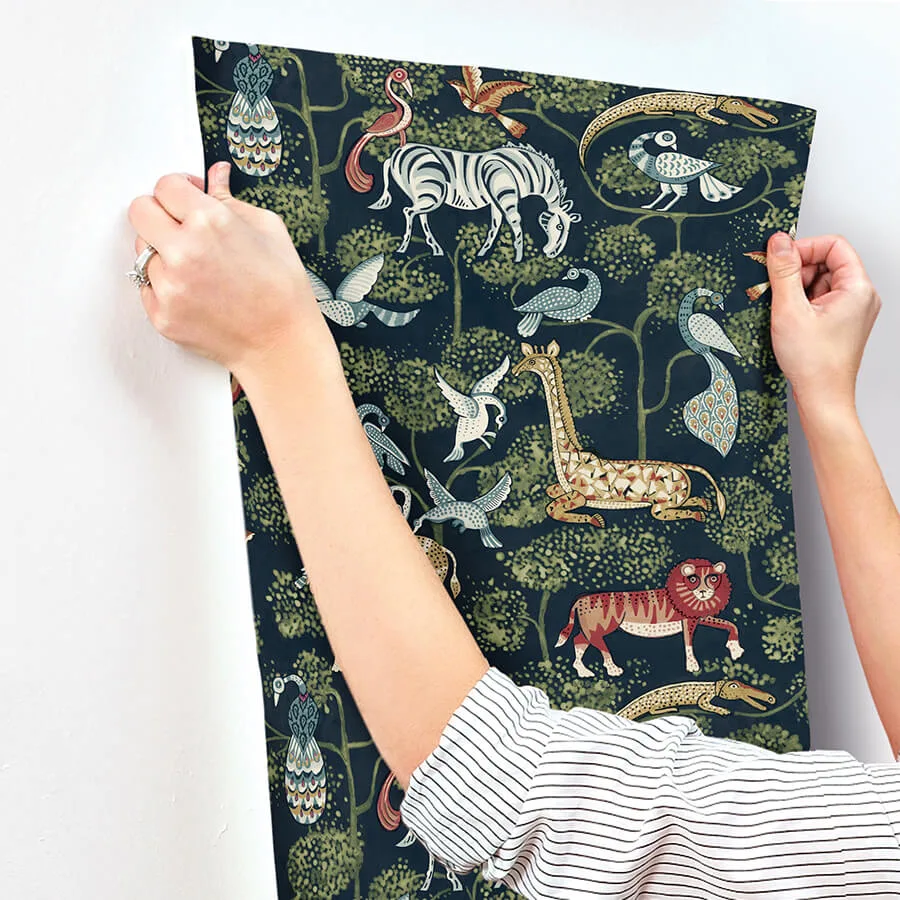 A-Street Prints Rigby wallpaper, color Navy, SKU 4135-27285