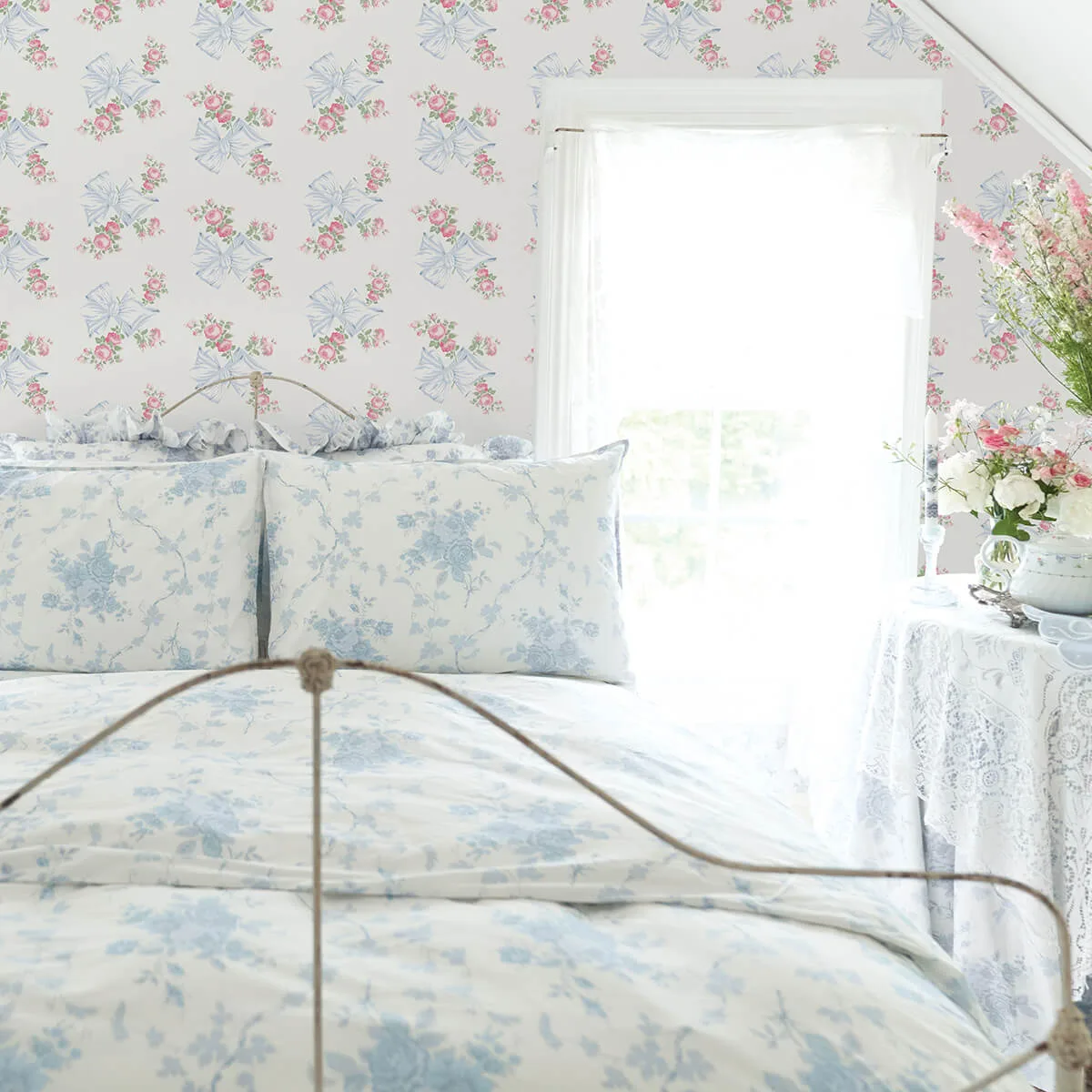 A-Street Prints Rosa Beaux wallpaper, color Pastel Blue, SKU AST4113