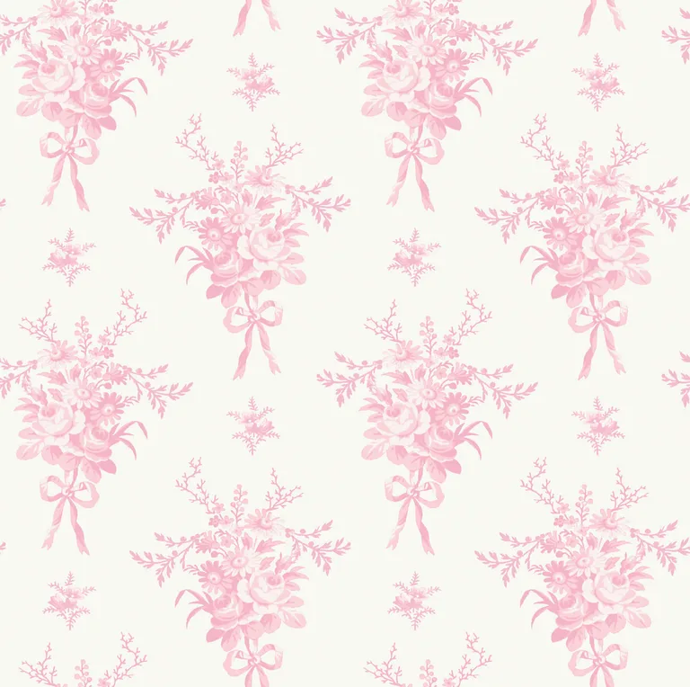 A-Street Prints Rosie Arrangements wallpaper, color Kiss Pink, SKU AST4652