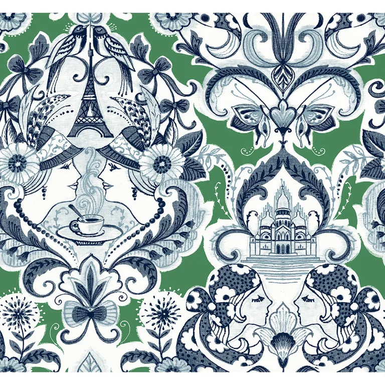 A-Street Prints Sadie wallpaper, color Green, SKU 2973-90887