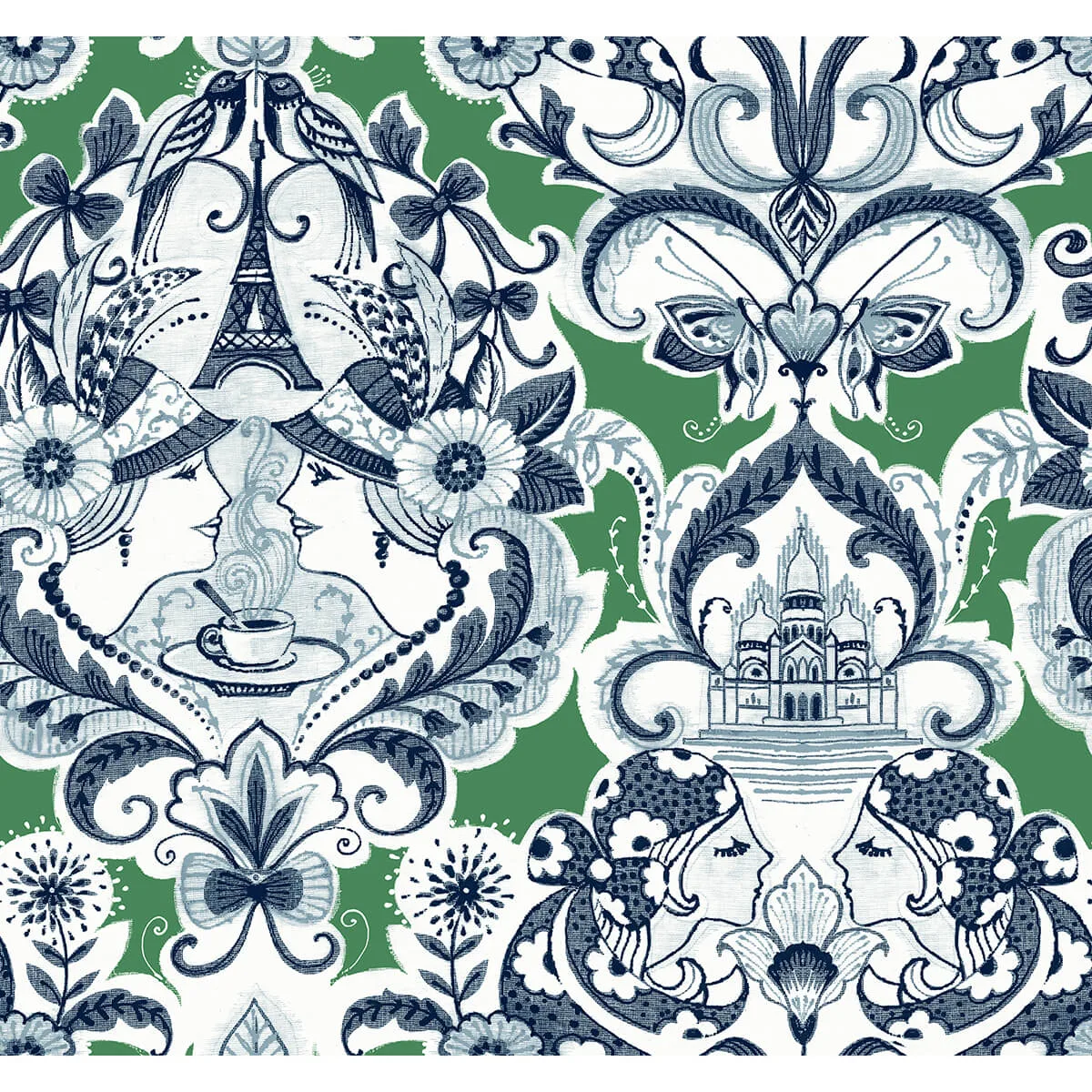 A-Street Prints Sadie wallpaper, color Green, SKU 2973-90887