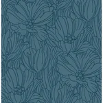 A-Street Prints Selwyn Flock wallpaper, color Dark Blue, SKU 2970-87356