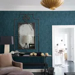 A-Street Prints Selwyn Flock wallpaper, color Dark Blue, SKU 2970-87356