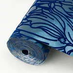 A-Street Prints Selwyn Flock wallpaper, color Dark Blue, SKU 2970-87356