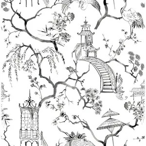A-Street Prints Serena wallpaper, color Charcoal, SKU 4120-26809