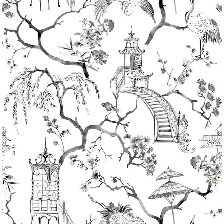A-Street Prints Serena wallpaper, color Charcoal, SKU 4120-26809