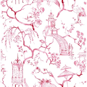 A-Street Prints Serena wallpaper, color Raspberry, SKU 4120-26808