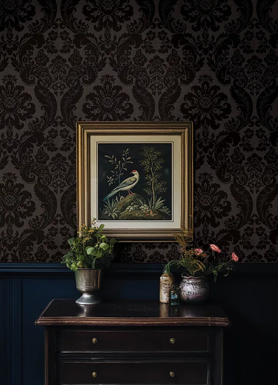 A-Street Prints Shadow wallpaper, color Black, SKU 4147-87391