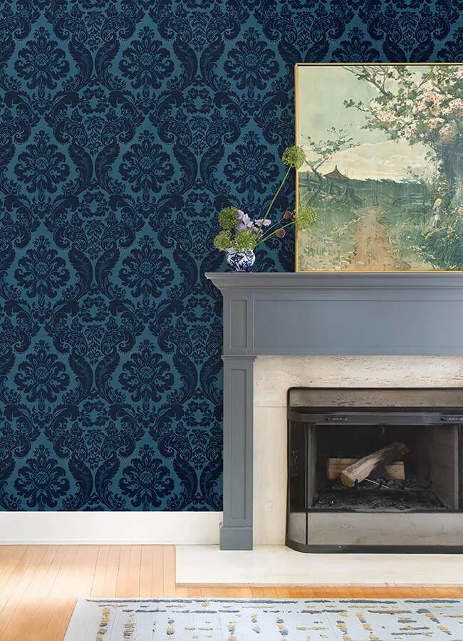 A-Street Prints Shadow wallpaper, color Blue, SKU 4147-87310