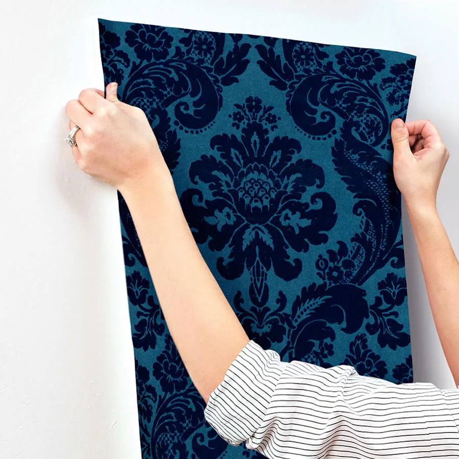 A-Street Prints Shadow wallpaper, color Blue, SKU 4147-87310