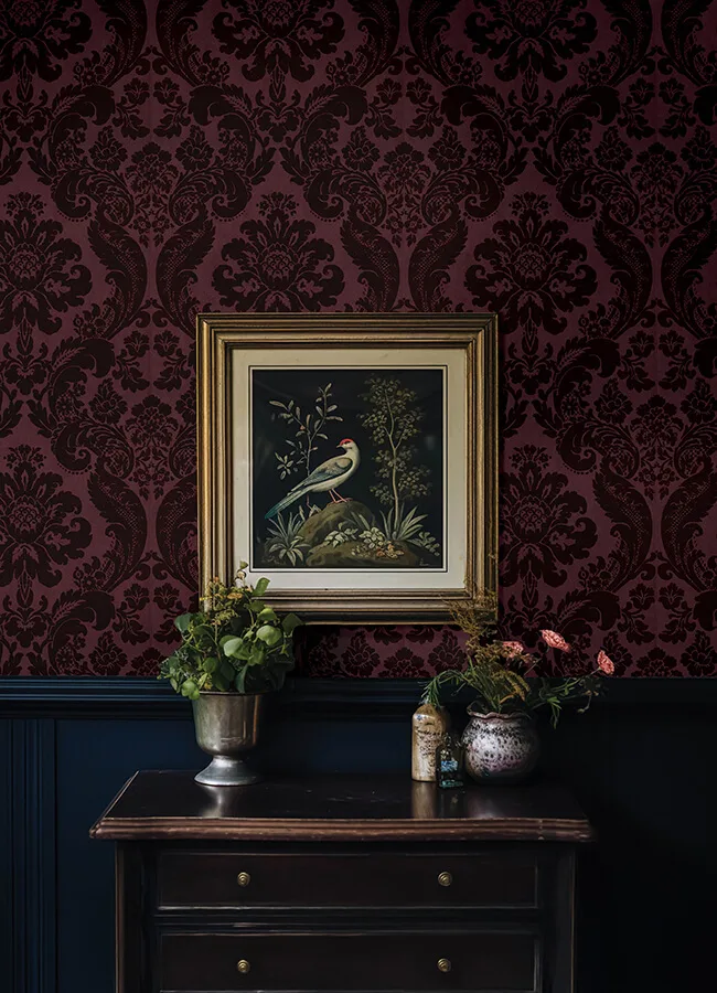 A-Street Prints Shadow wallpaper, color Merlot, SKU 4147-87315