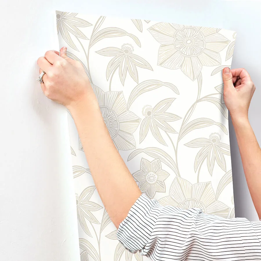 A-Street Prints Star Flower - Beige Wallpaper | Buy Online A-Street Prints Star Flower wallpaper, color Beige, SKU 4172-27515
