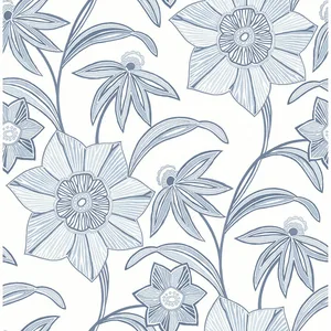 A-Street Prints Star Flower wallpaper, color Blue, SKU 4172-27512