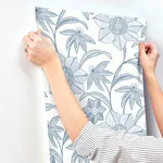A-Street Prints Star Flower - Blue Wallpaper | Buy Online A-Street Prints Star Flower wallpaper, color Blue, SKU 4172-27512