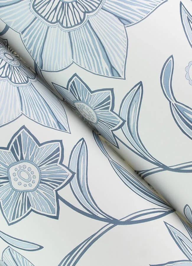 A-Street Prints Star Flower - Blue Wallpaper | Buy Online A-Street Prints Star Flower wallpaper, color Blue, SKU 4172-27512