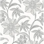 A-Street Prints Star Flower wallpaper, color Charcoal, SKU 4172-27514