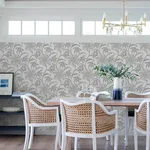 A-Street Prints Star Flower wallpaper, color Charcoal, SKU 4172-27514