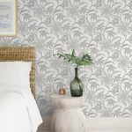 A-Street Prints Star Flower wallpaper, color Charcoal, SKU 4172-27514