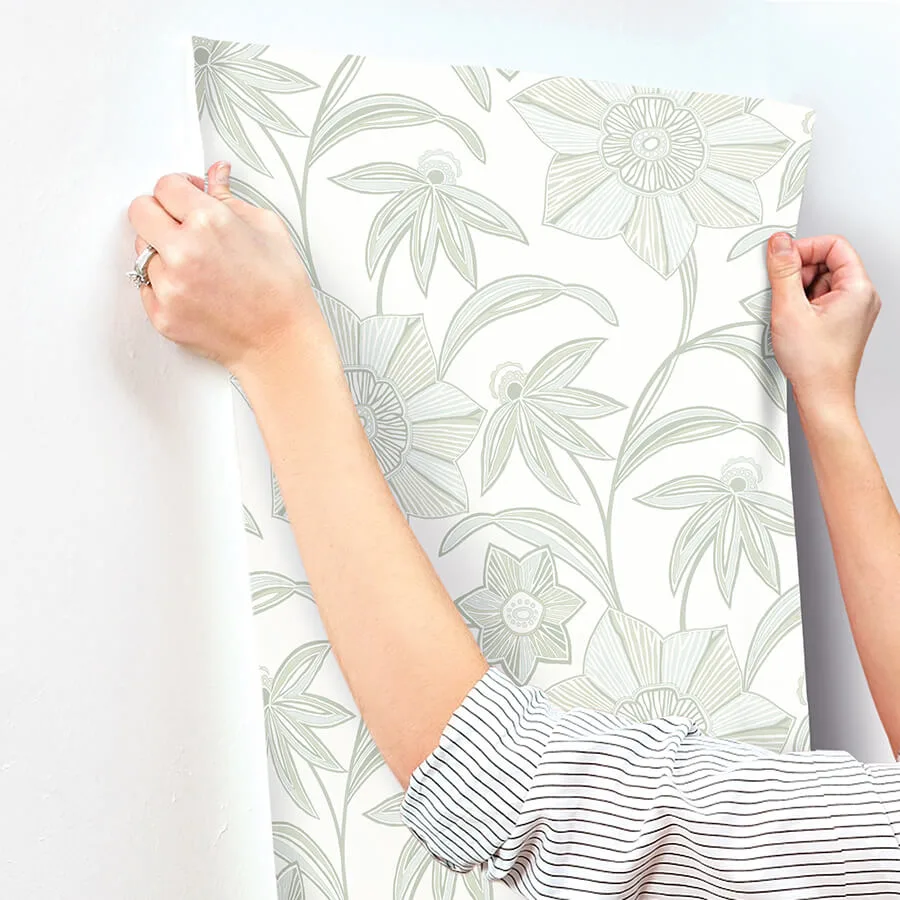 A-Street Prints Star Flower - Light Green Wallpaper | Buy Online A-Street Prints Star Flower wallpaper, color Light Green, SKU 4172-27513
