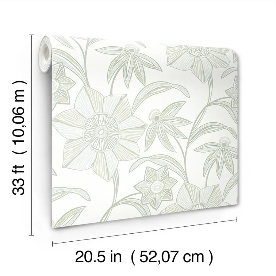 A-Street Prints Star Flower - Light Green Wallpaper | Buy Online A-Street Prints Star Flower wallpaper, color Light Green, SKU 4172-27513