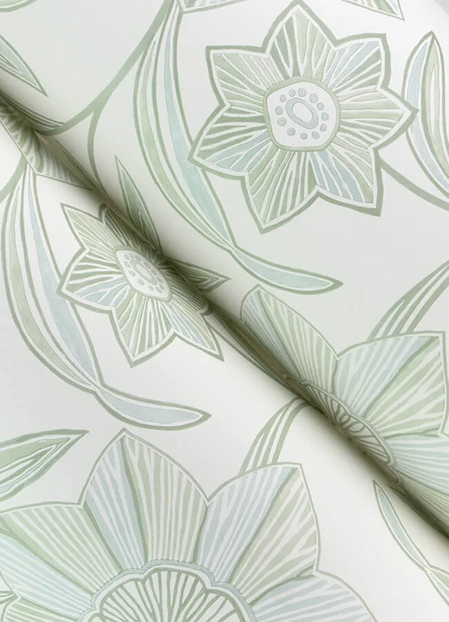 A-Street Prints Star Flower - Light Green Wallpaper | Buy Online A-Street Prints Star Flower wallpaper, color Light Green, SKU 4172-27513