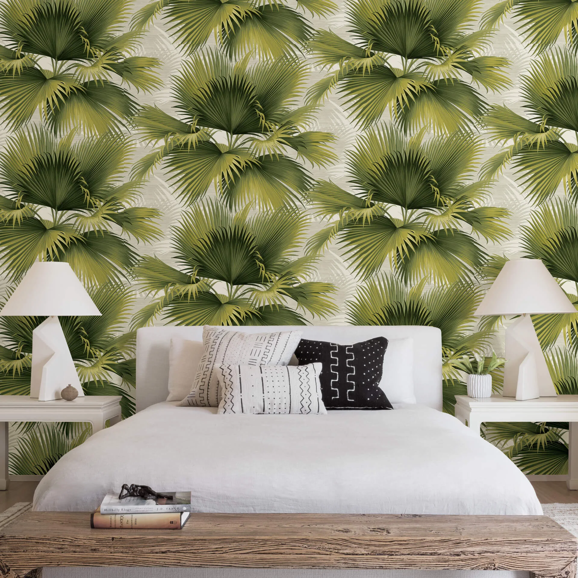 A-Street Prints Summer Palm wallpaper, color Green, SKU 2927-40114