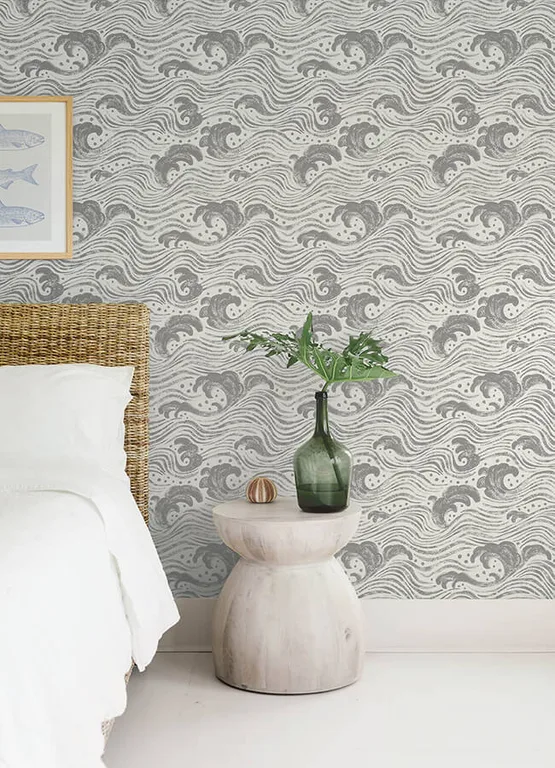A-Street Prints Swell wallpaper, color Charcoal, SKU 4172-27510