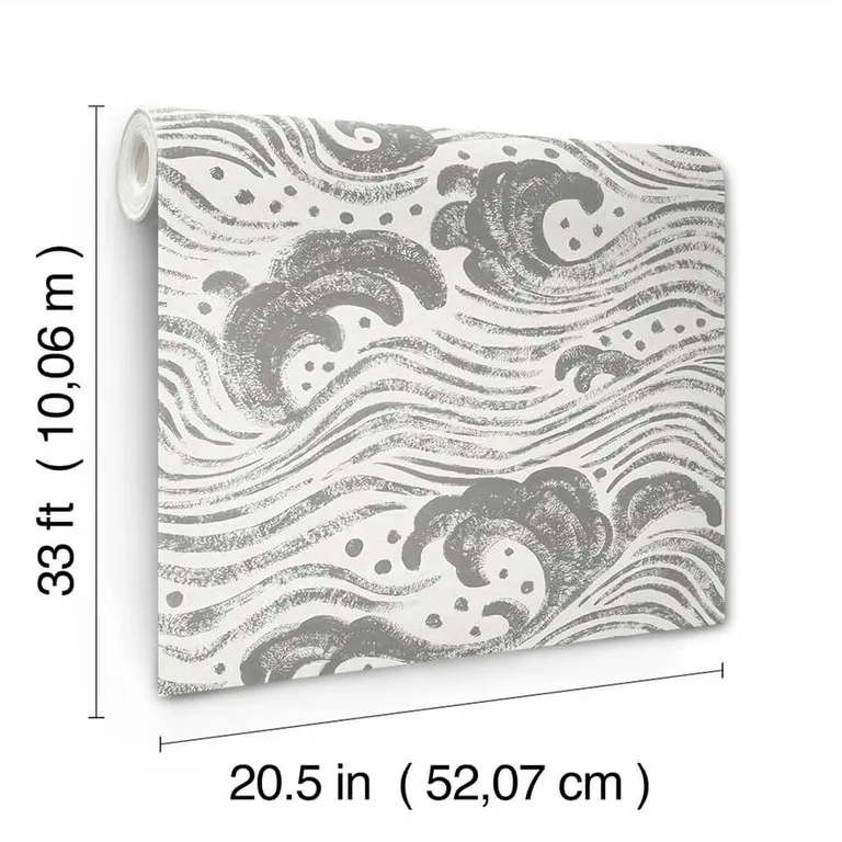 A-Street Prints Swell wallpaper, color Charcoal, SKU 4172-27510