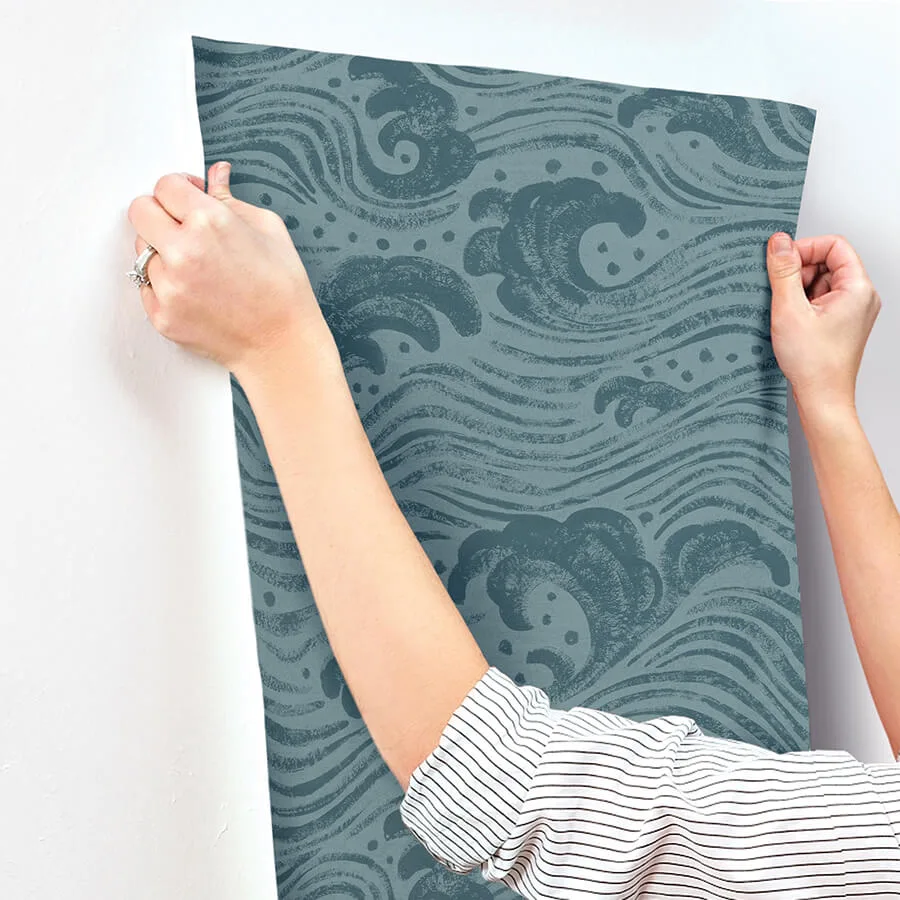 A-Street Prints Swell - Teal Wallpaper | Buy Online A-Street Prints Swell wallpaper, color Teal, SKU 4172-27511
