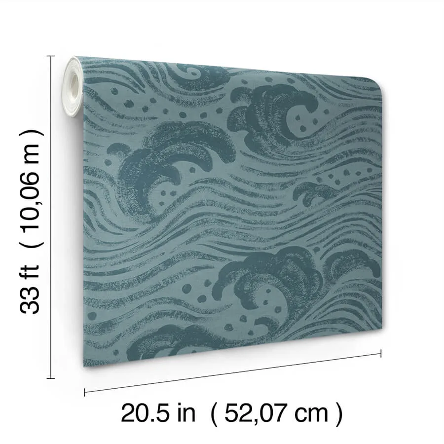 A-Street Prints Swell - Teal Wallpaper | Buy Online A-Street Prints Swell wallpaper, color Teal, SKU 4172-27511