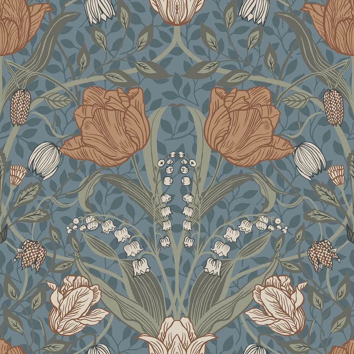 A-Street Prints Tulipa wallpaper, color Blue, SKU 2948-33009