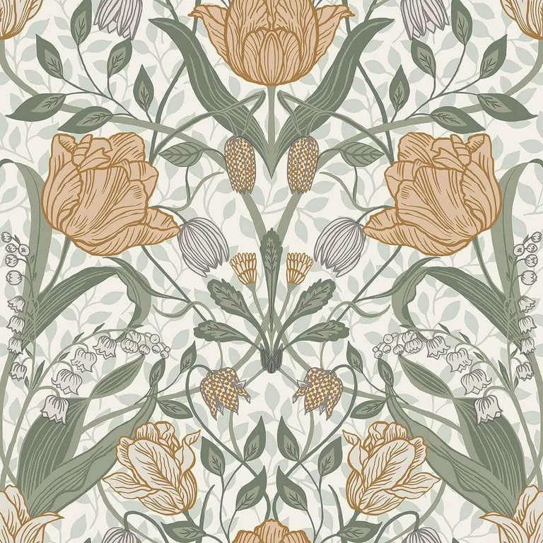 A-Street Prints Tulipa wallpaper, color Green, SKU 2948-33006