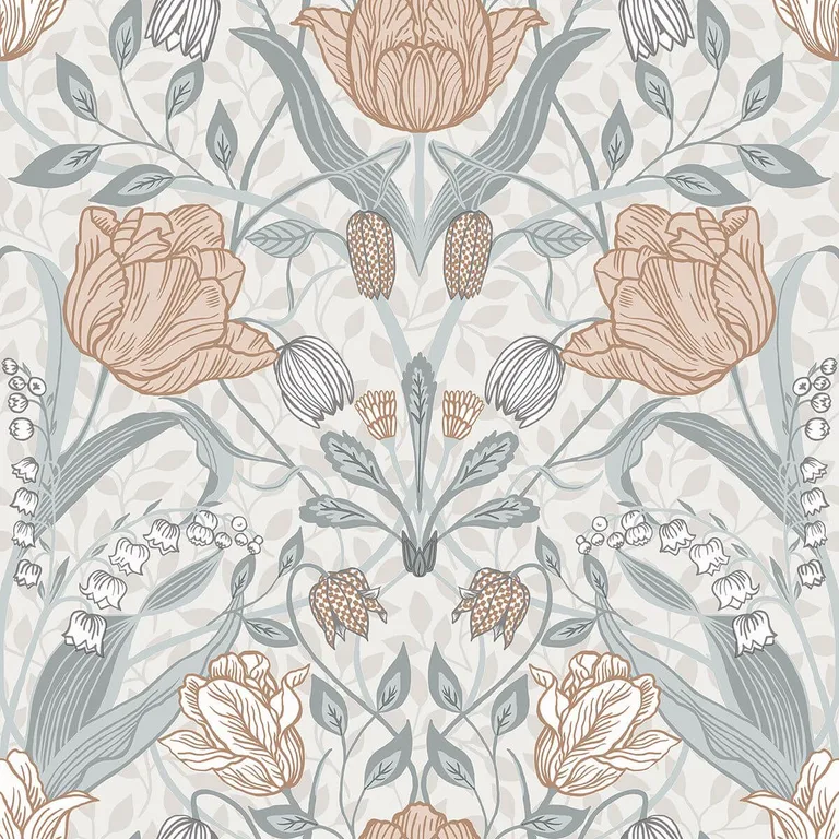A-Street Prints Tulipa wallpaper, color Off White, SKU 2948-33005