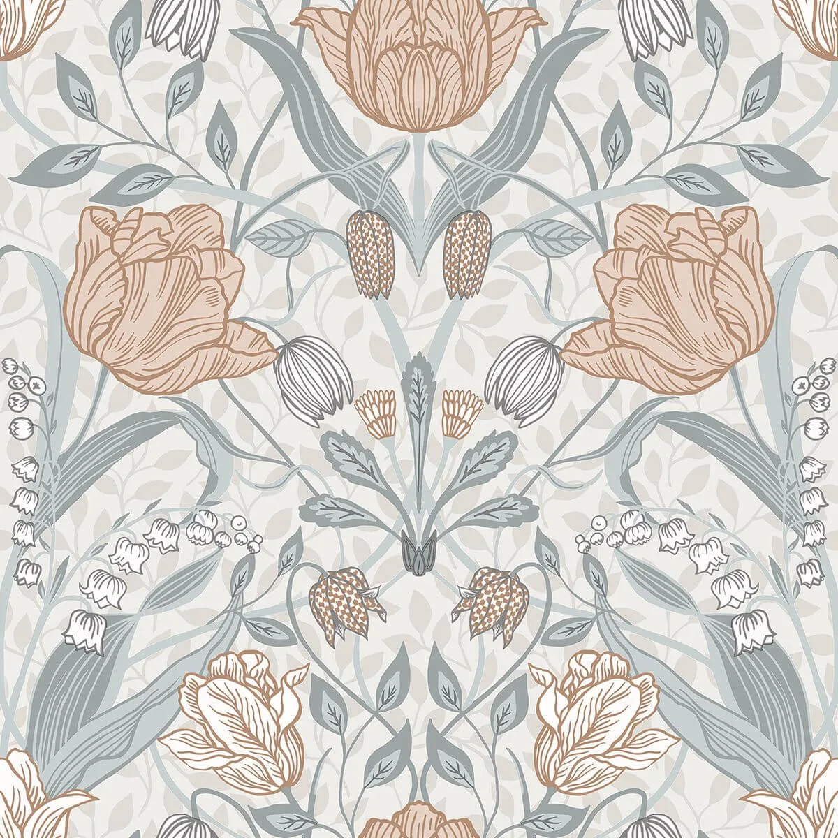 A-Street Prints Tulipa wallpaper, color Off White, SKU 2948-33005