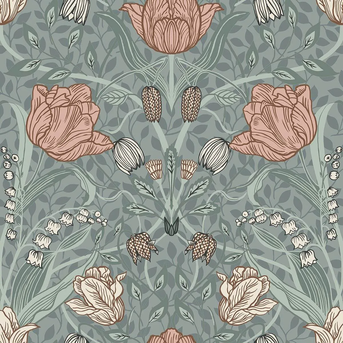 A-Street Prints Tulipa wallpaper, color Sage, SKU 2948-33010