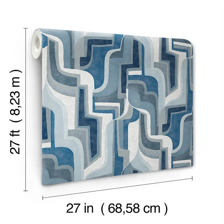 A-Street Prints Tulum wallpaper, color Blue, SKU 4135-72700