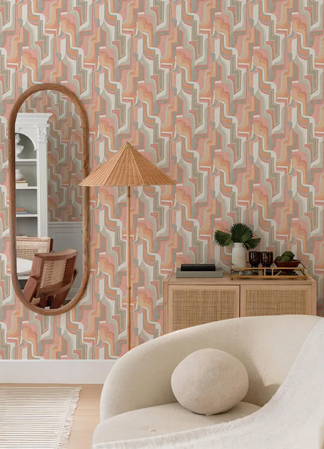 A-Street Prints Tulum - Coral Wallpaper | Buy Online A-Street Prints Tulum wallpaper, color Coral, SKU 4135-72701