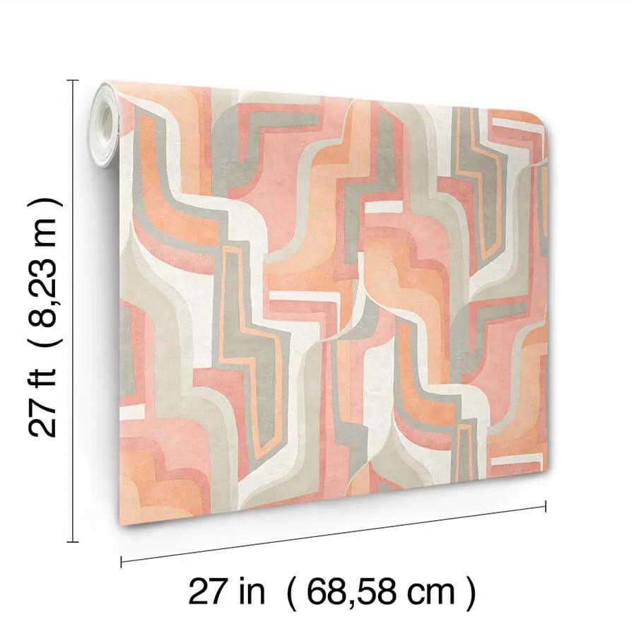 A-Street Prints Tulum - Coral Wallpaper | Buy Online A-Street Prints Tulum wallpaper, color Coral, SKU 4135-72701