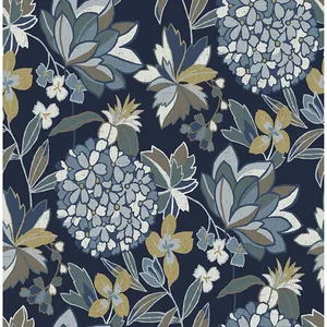 A-Street Prints Valdivian wallpaper, color Indigo, SKU 4146-27228