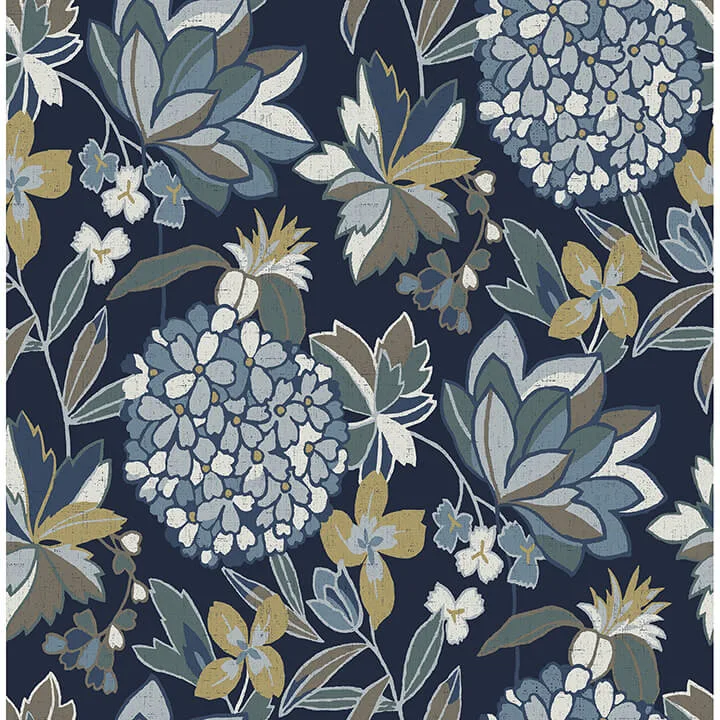 A-Street Prints Valdivian wallpaper, color Indigo, SKU 4146-27228